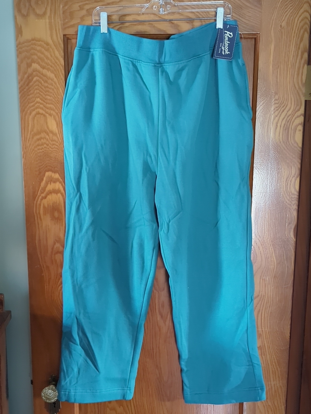 Pembrook Pull-On Teal Track Pants for Women - Relaxed Fit